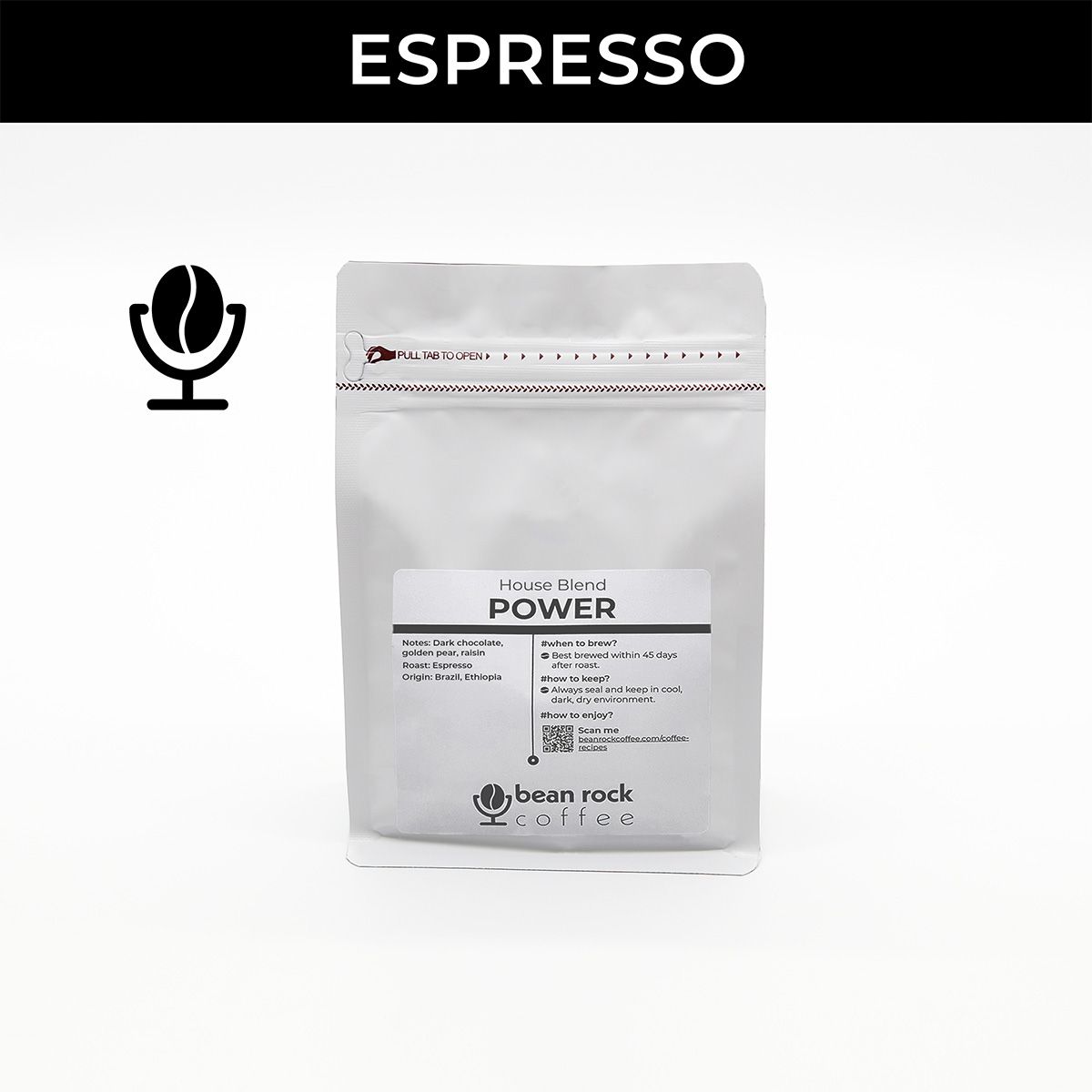 Power: Brazil Fazenda Salto and Ethiopia Kercha House Blend Espresso