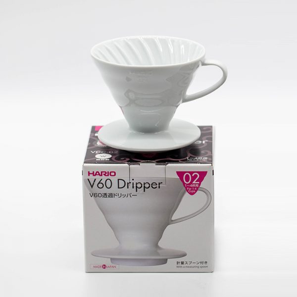 Hario V60 Coffee Dripper 02 Ceramic White box