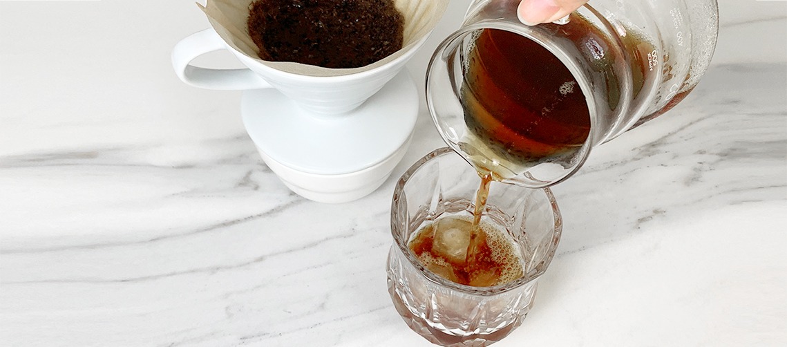 iced coffee recipe_how to make Japanese iced coffee with V60