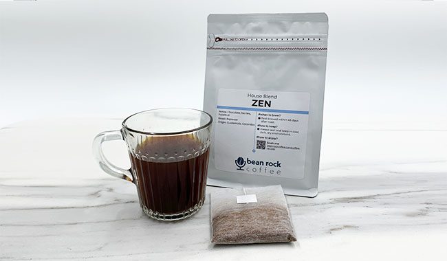 enjoy your brew with zen coffee bag